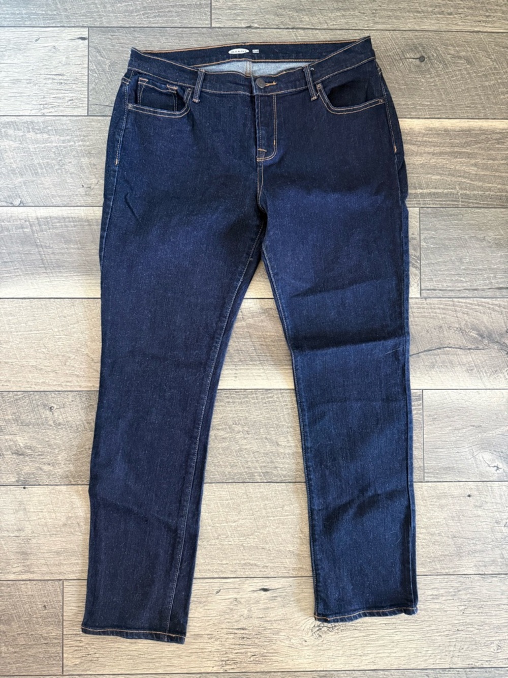 Old Navy Curvy Straight Jeans Dark Indigo Blue Size 10 Petite